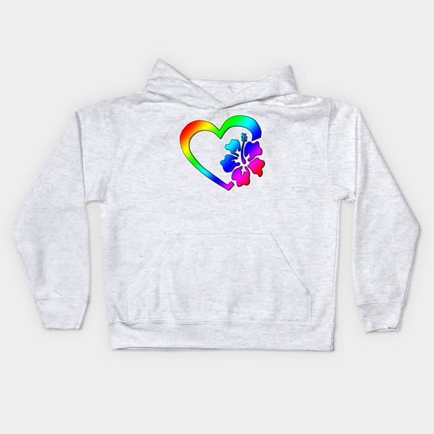 Hawaii heart Kids Hoodie by davidfeci